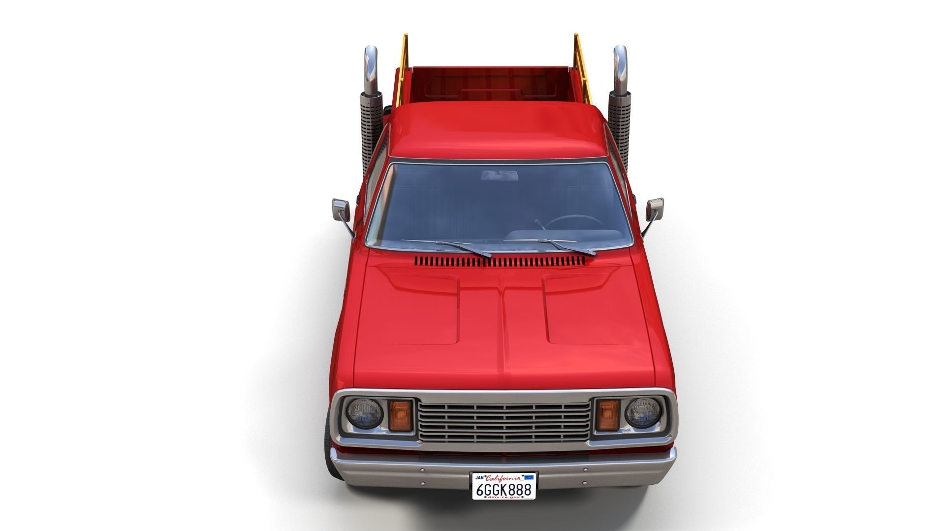 1976 Dodge Lil Red Express truck Low-poly 3D model_6
