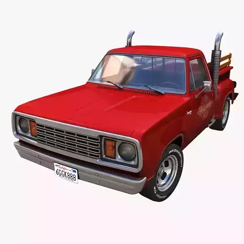 1976 Dodge Lil Red Express truck Low-poly 3D model
