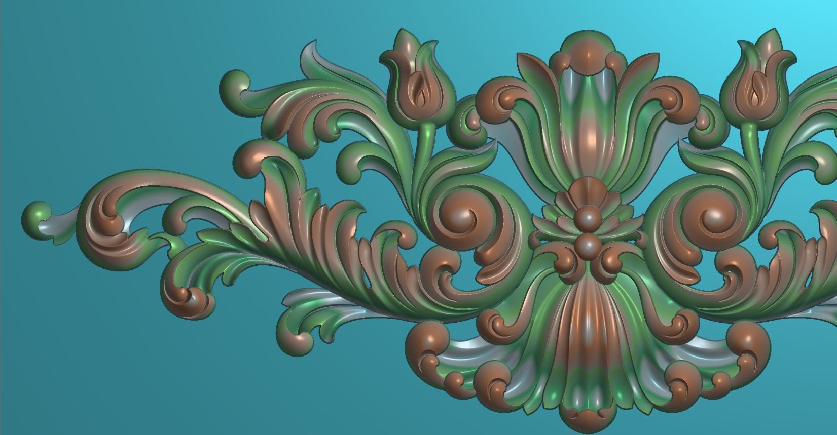 classic leaves 3D print model_2