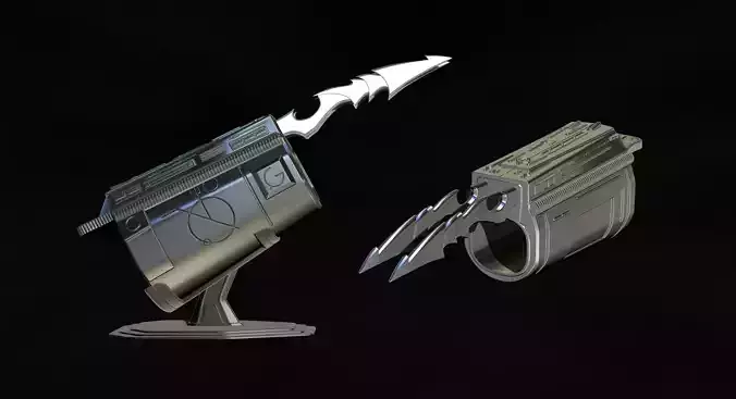 Predator Gauntlet Forearm Right File STL-OBJ for 3D printer 