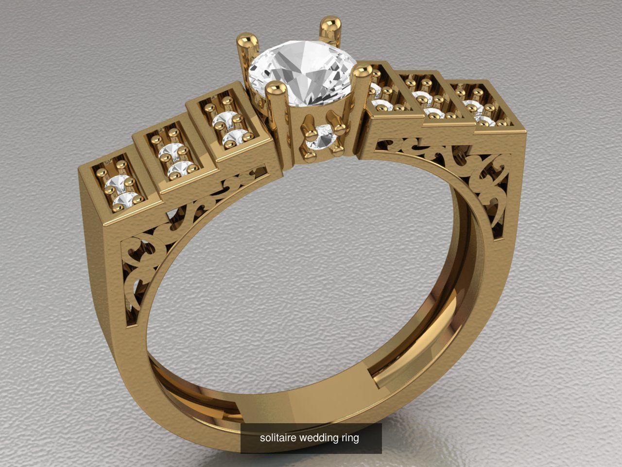 Solitaire ring  3D Model Collection_8