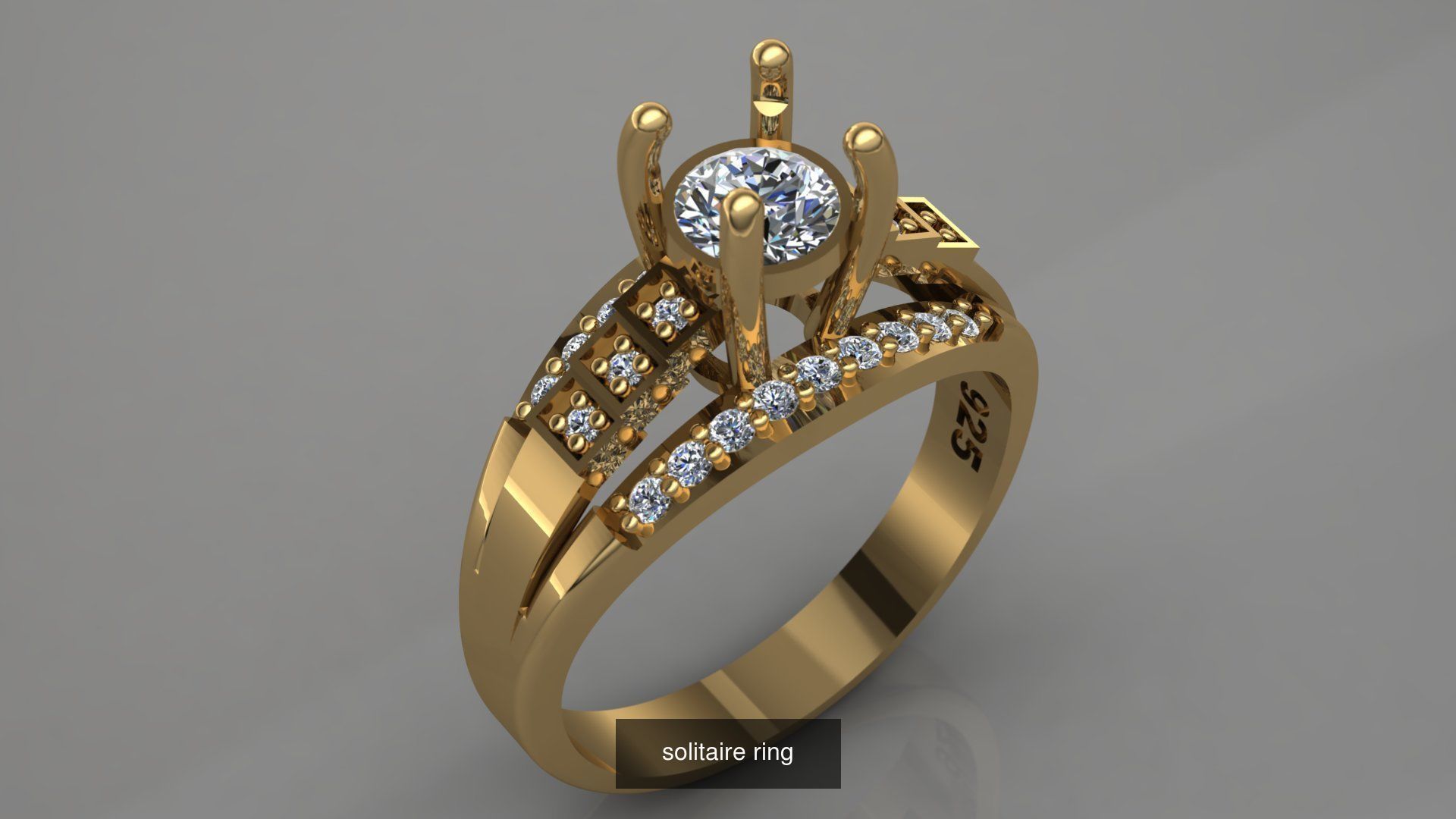 Solitaire ring  3D Model Collection_5