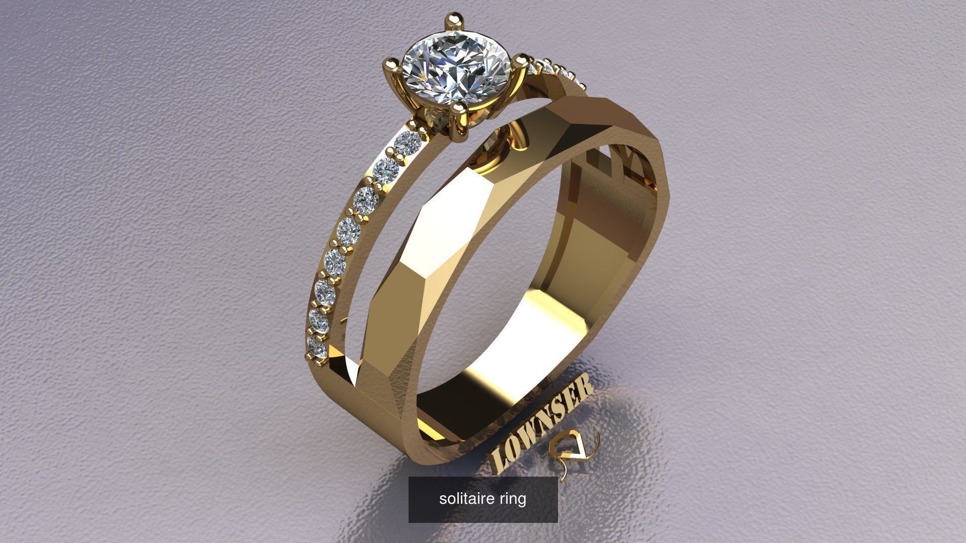 Solitaire ring  3D Model Collection_4