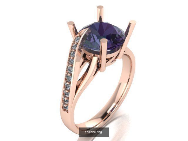 Solitaire ring  3D Model Collection_17