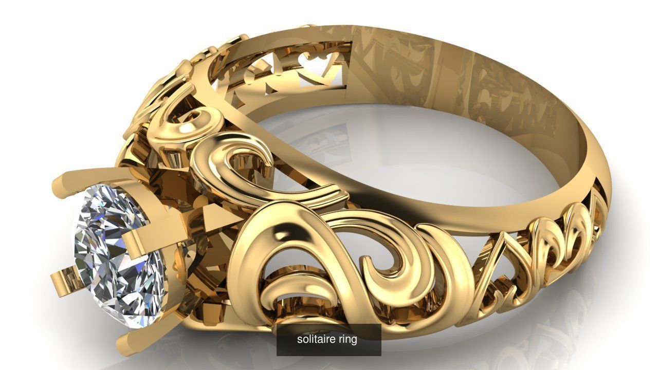 Solitaire ring  3D Model Collection_9