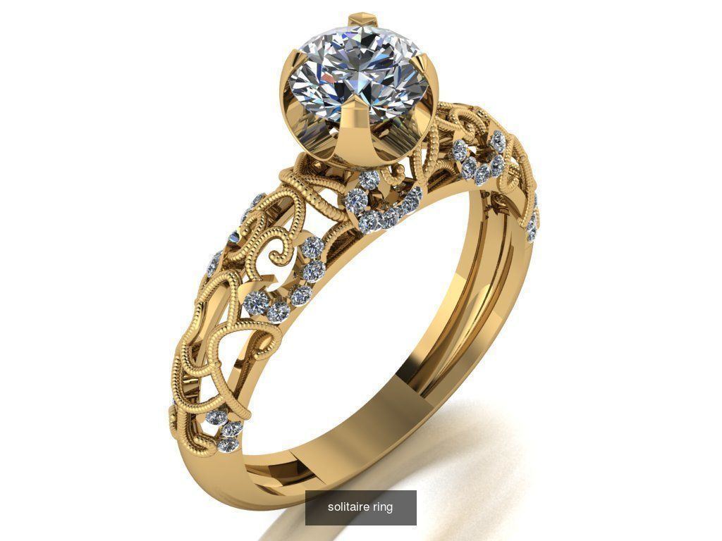 Solitaire ring  3D Model Collection_15