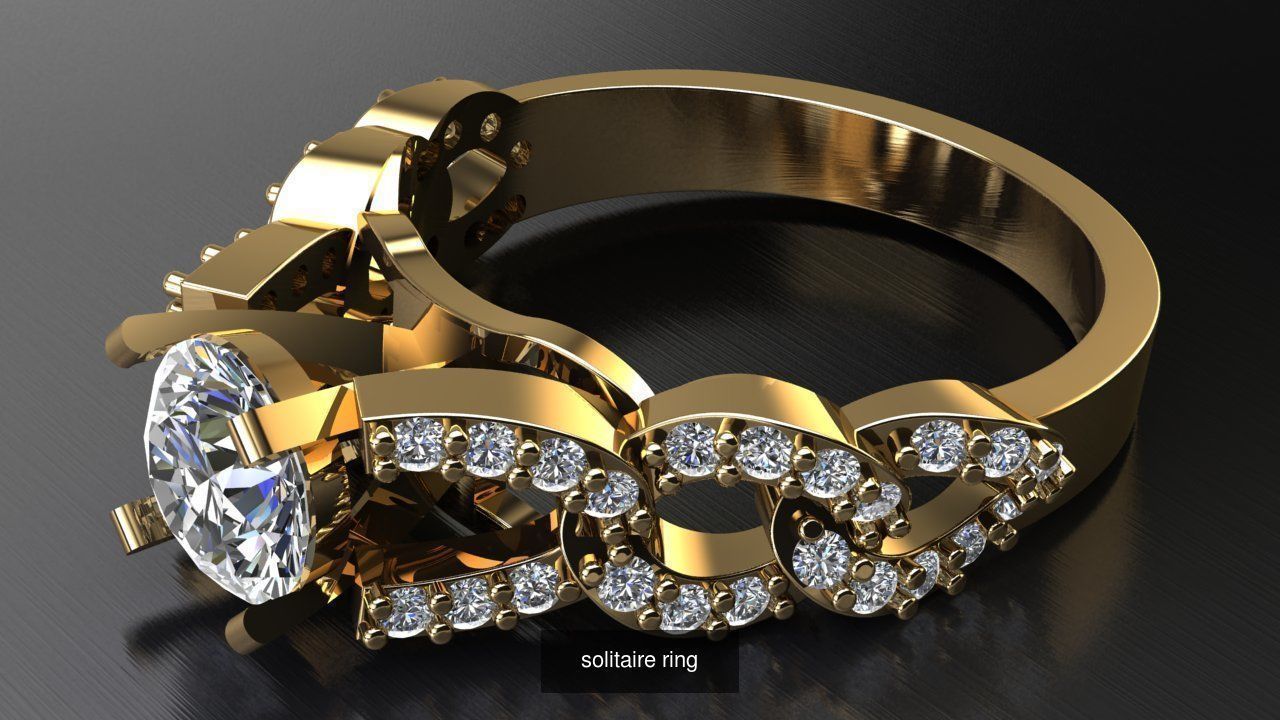 Solitaire ring  3D Model Collection_10