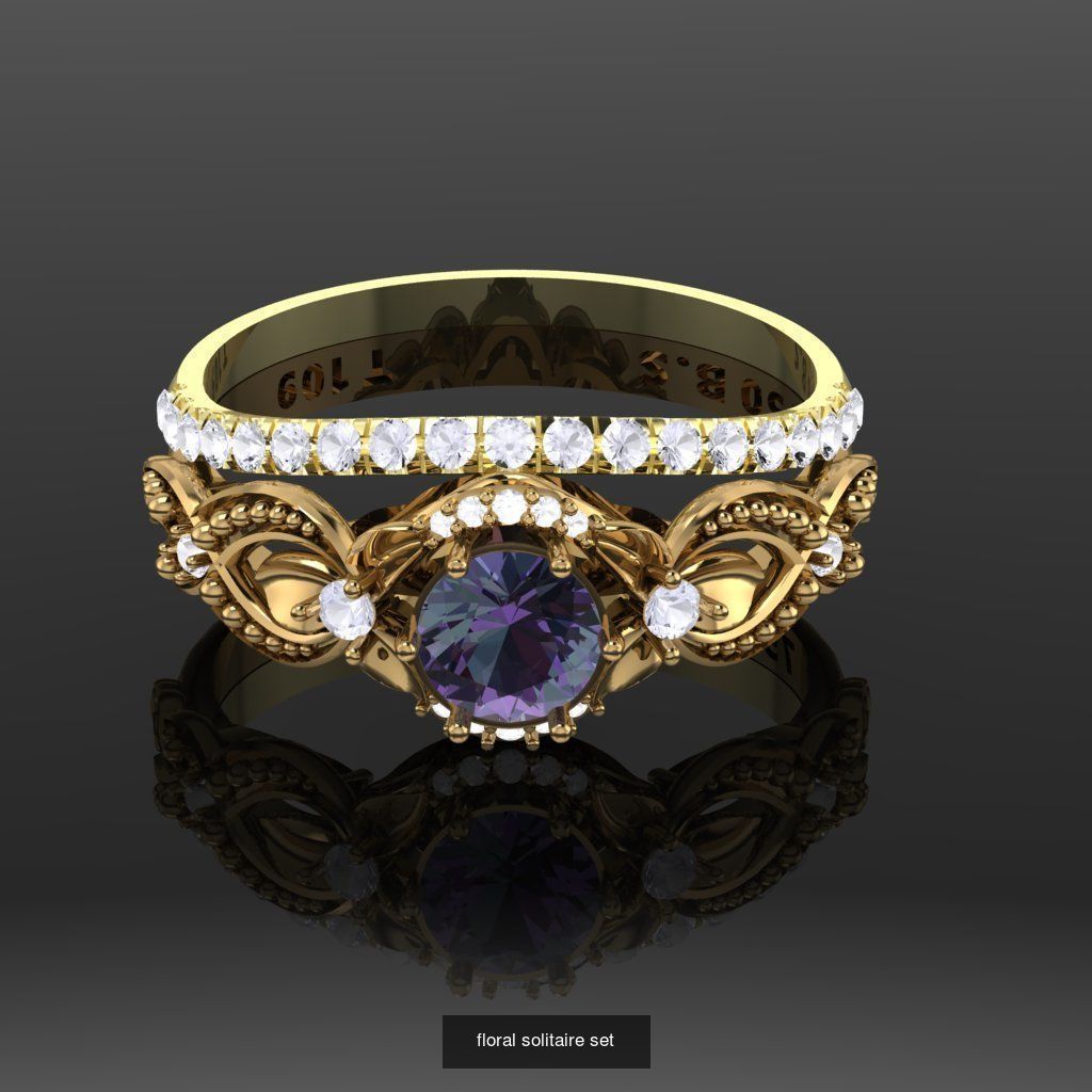 Solitaire ring  3D Model Collection_23