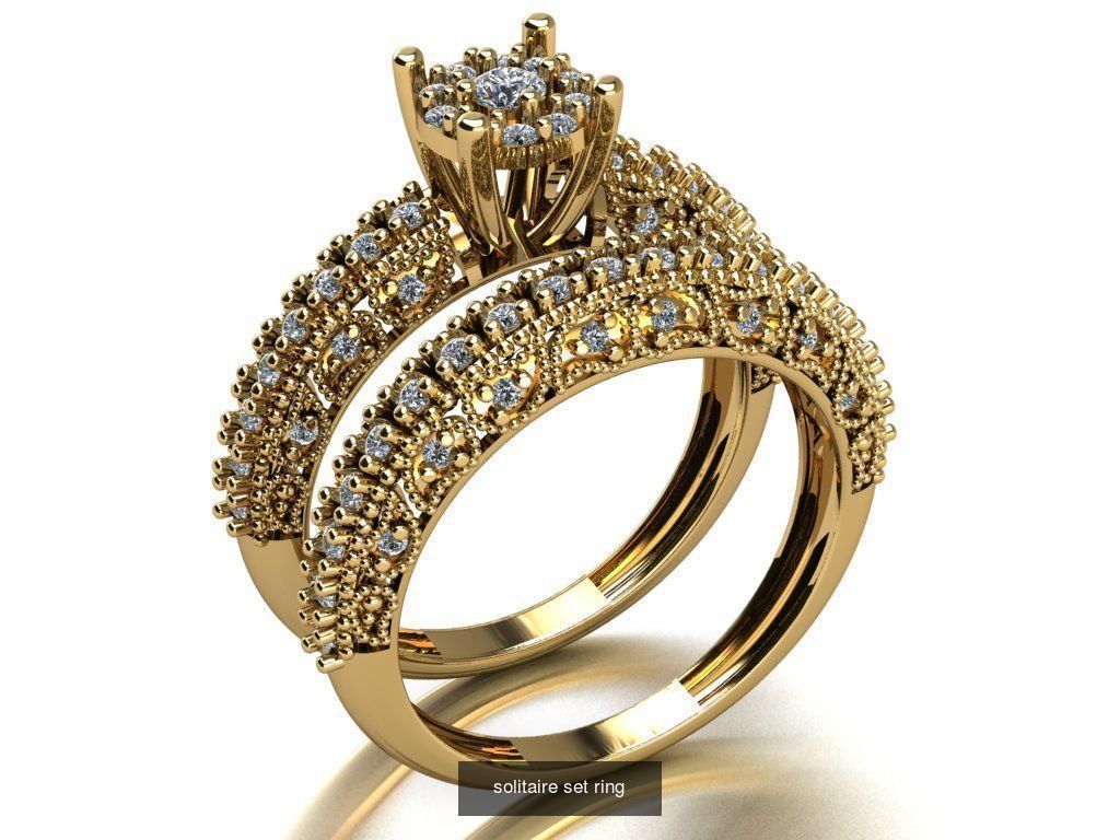 Solitaire ring  3D Model Collection_16