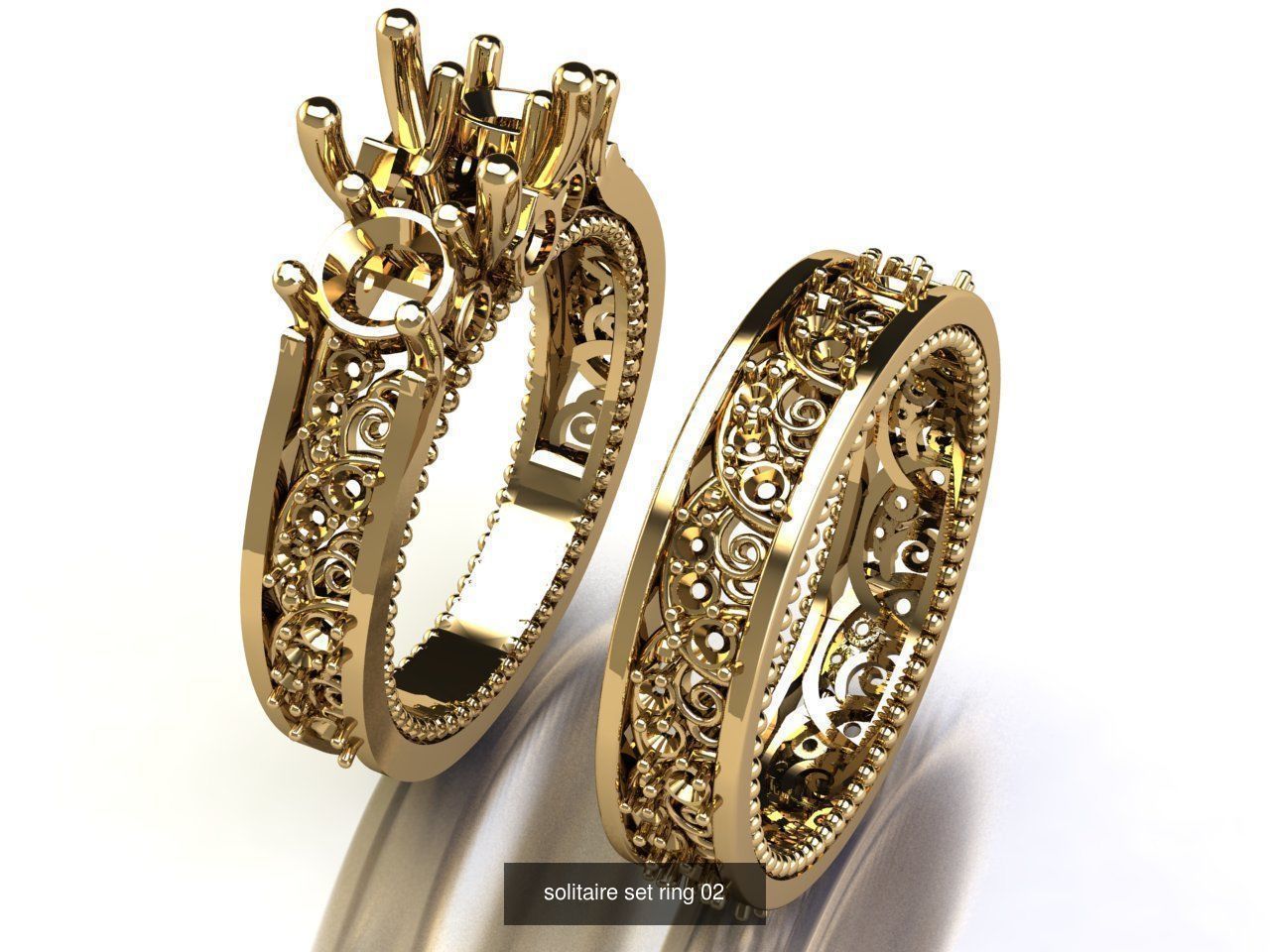 Solitaire ring  3D Model Collection_11