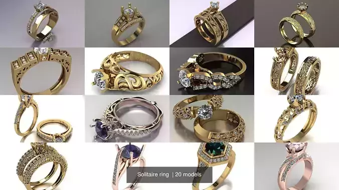Solitaire ring  3D Model Collection
