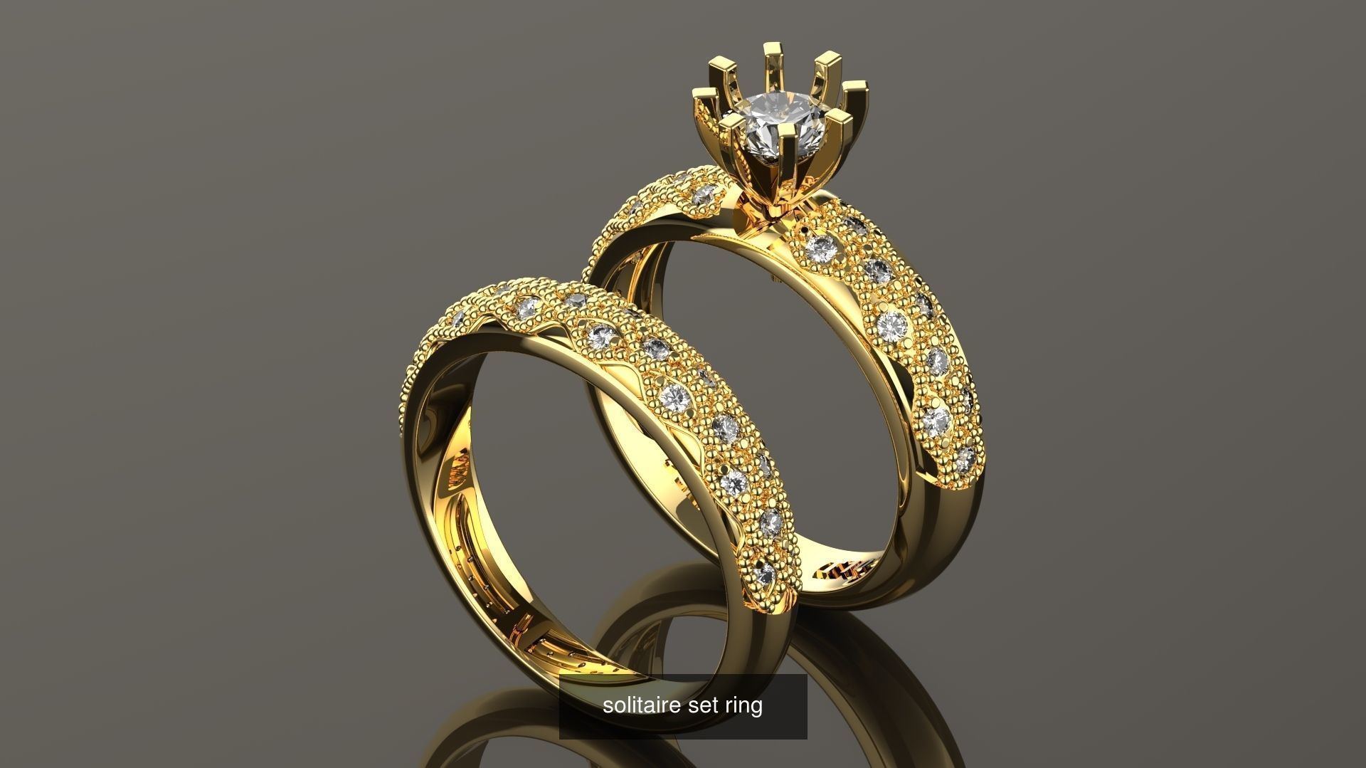 Solitaire ring  3D Model Collection_7