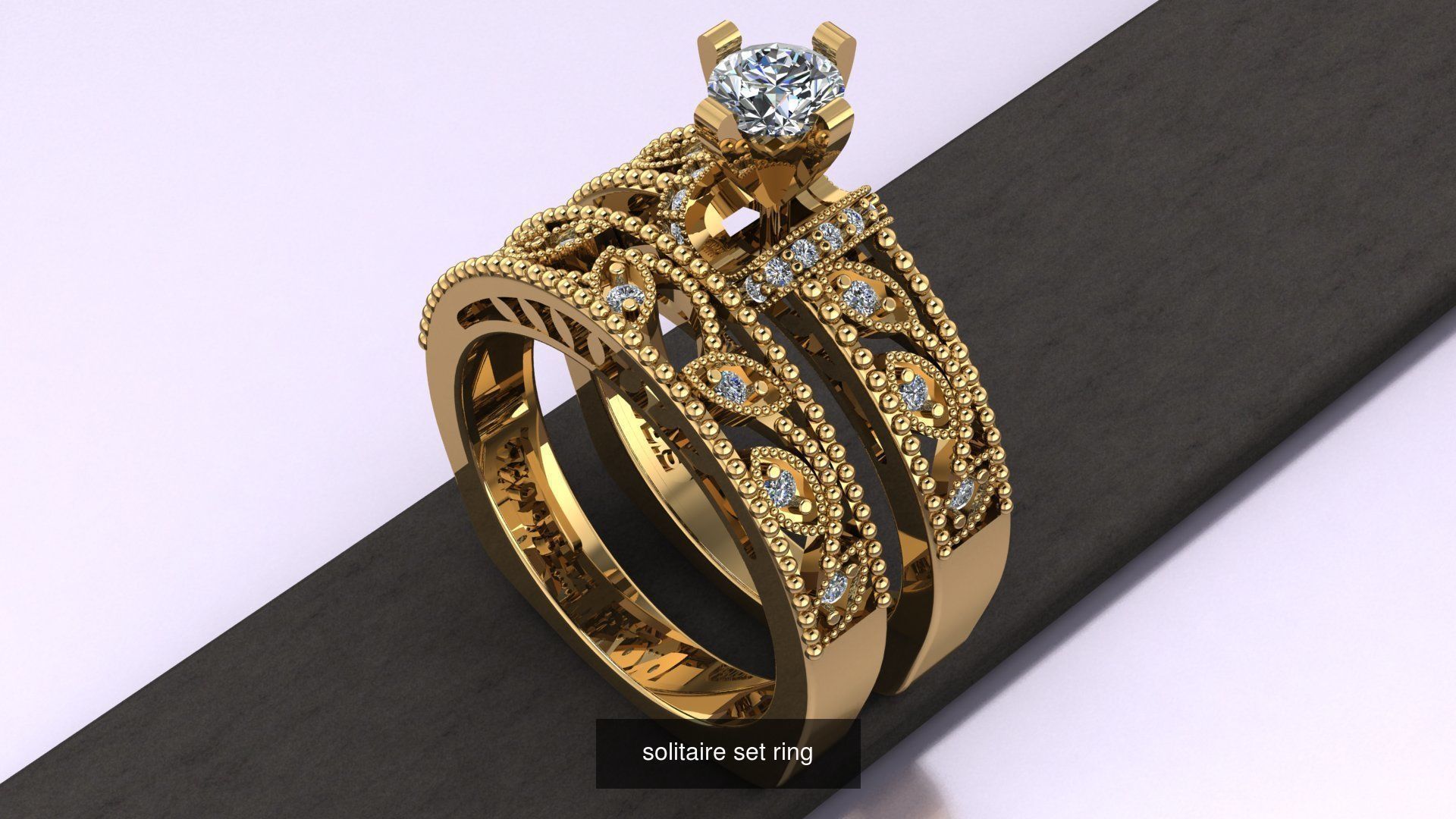 Solitaire ring  3D Model Collection_6