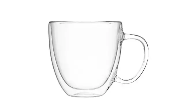 Double Wall Coffee Glass Cup Mug 250ml with Handle