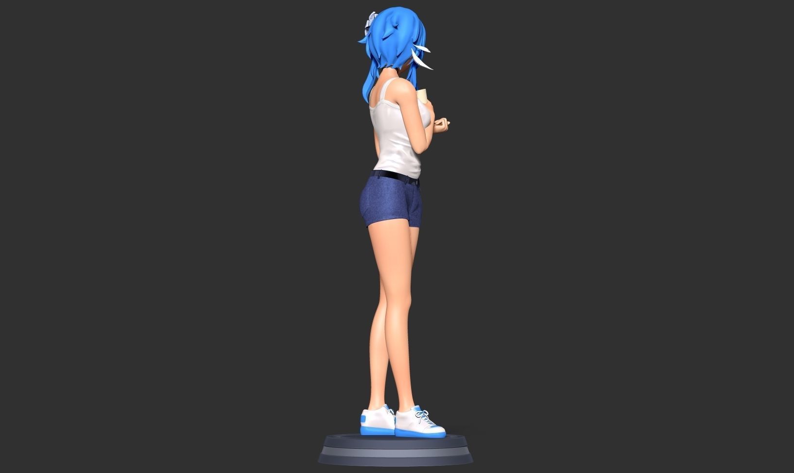 Milk tea girl 3D print model_8