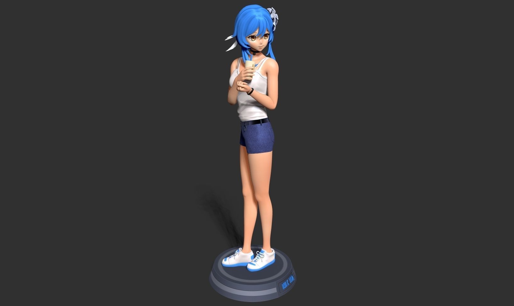 Milk tea girl 3D print model_16