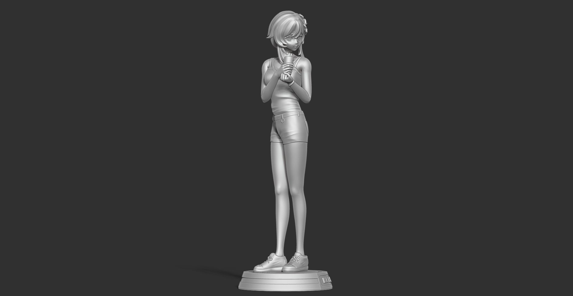 Milk tea girl 3D print model_13