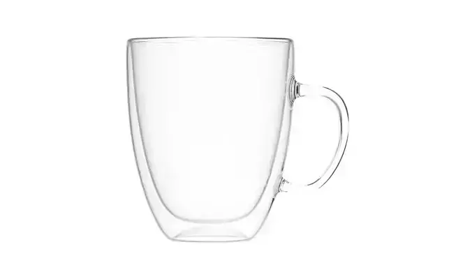 Double Wall Coffee Glass Cup Mug 450ml with Handle