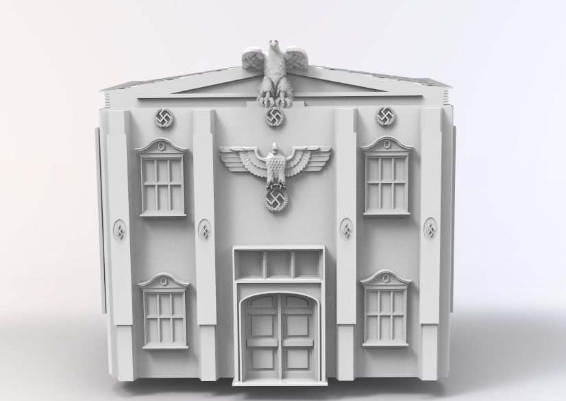 WW2 GERMAN BUILD WITH EAGLE AND FLAGS 3D print model_3