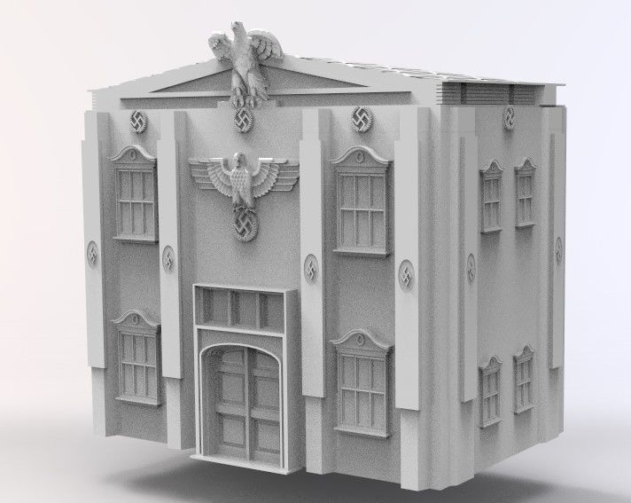WW2 GERMAN BUILD WITH EAGLE AND FLAGS 3D print model_2