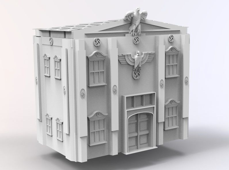 WW2 GERMAN BUILD WITH EAGLE AND FLAGS 3D print model_1