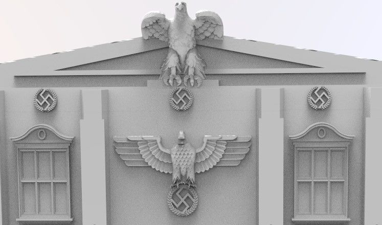WW2 GERMAN BUILD WITH EAGLE AND FLAGS 3D print model_5