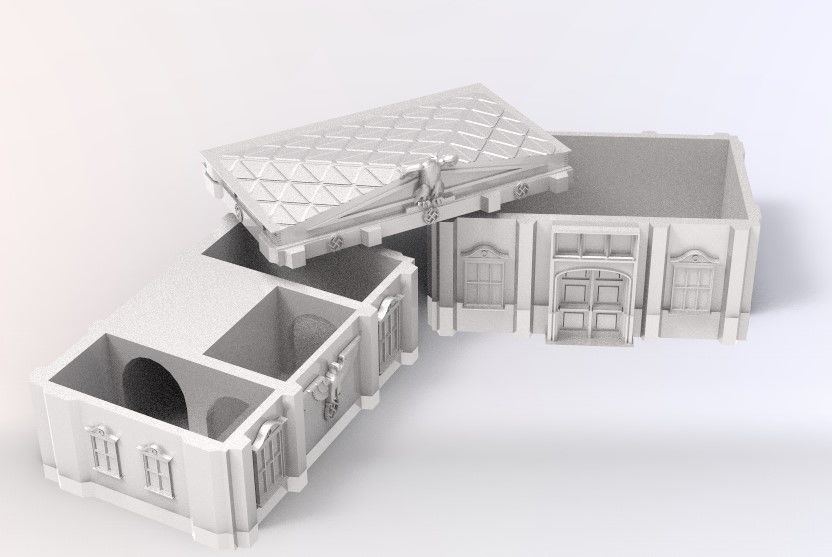 WW2 GERMAN BUILD WITH EAGLE AND FLAGS 3D print model_4