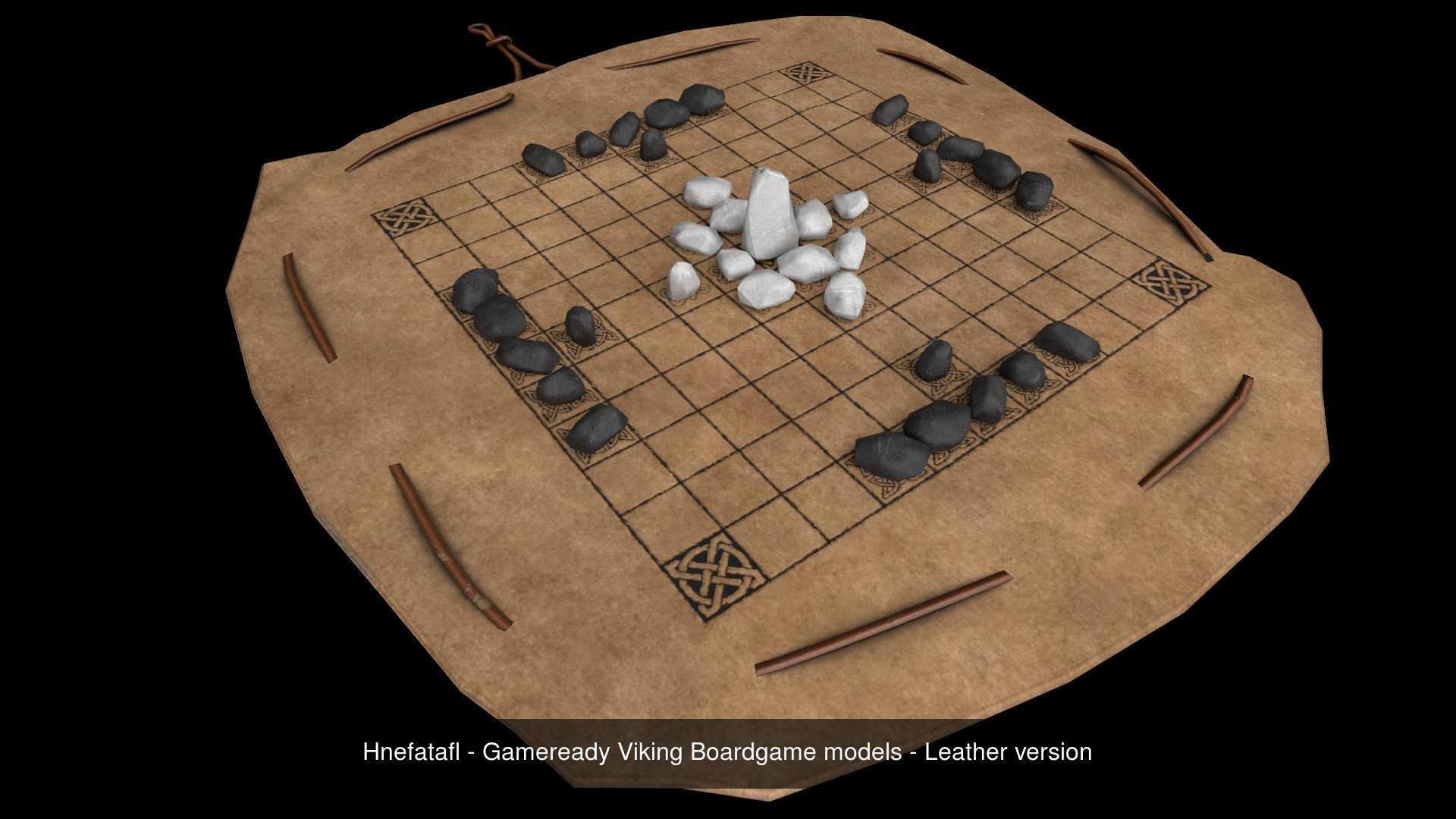 Hnefatafl full bundle - 3 style of the famous viking boardgame 3D Model Collection_2