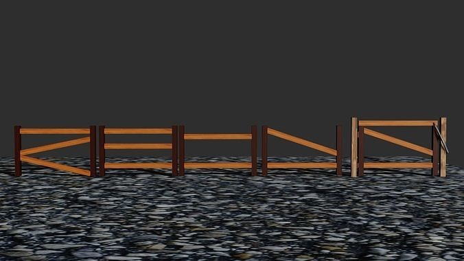 Wooden fances Free 3D model