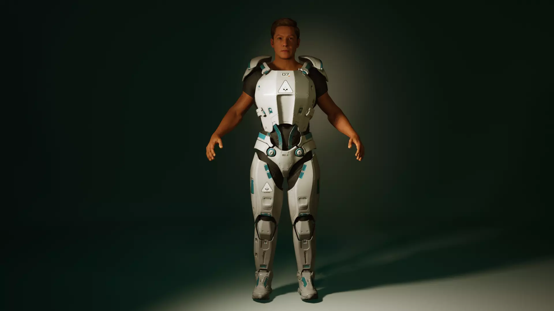 Heavy armor outfit for Metahuman TallMed Male Body Low-poly 3D model