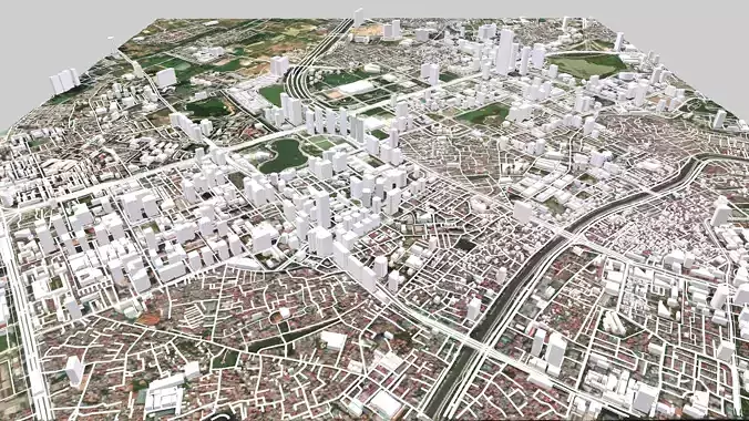 Cityscape Hanoi Vietnam 3D model