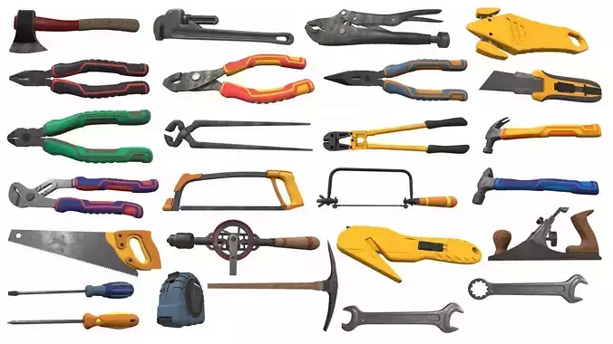 Hand Tools Pack 26 3D Model Collection