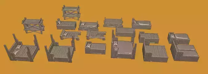 28MM WOODEN BEDS PACK