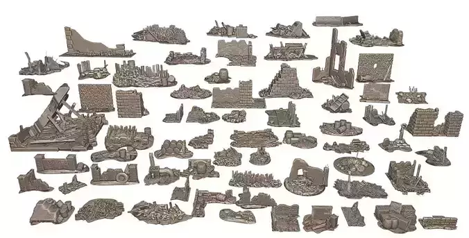 28MM RUINS BASETTES PACK FOR TABLETOP 