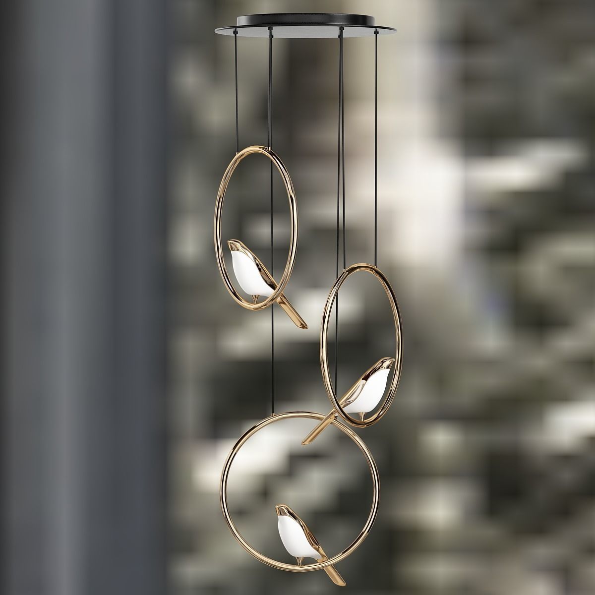 Scandinavian style pendant lamp 3D model_7