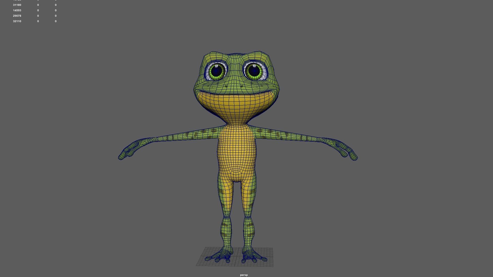 Frog Cartoon Low-poly 3D model_5