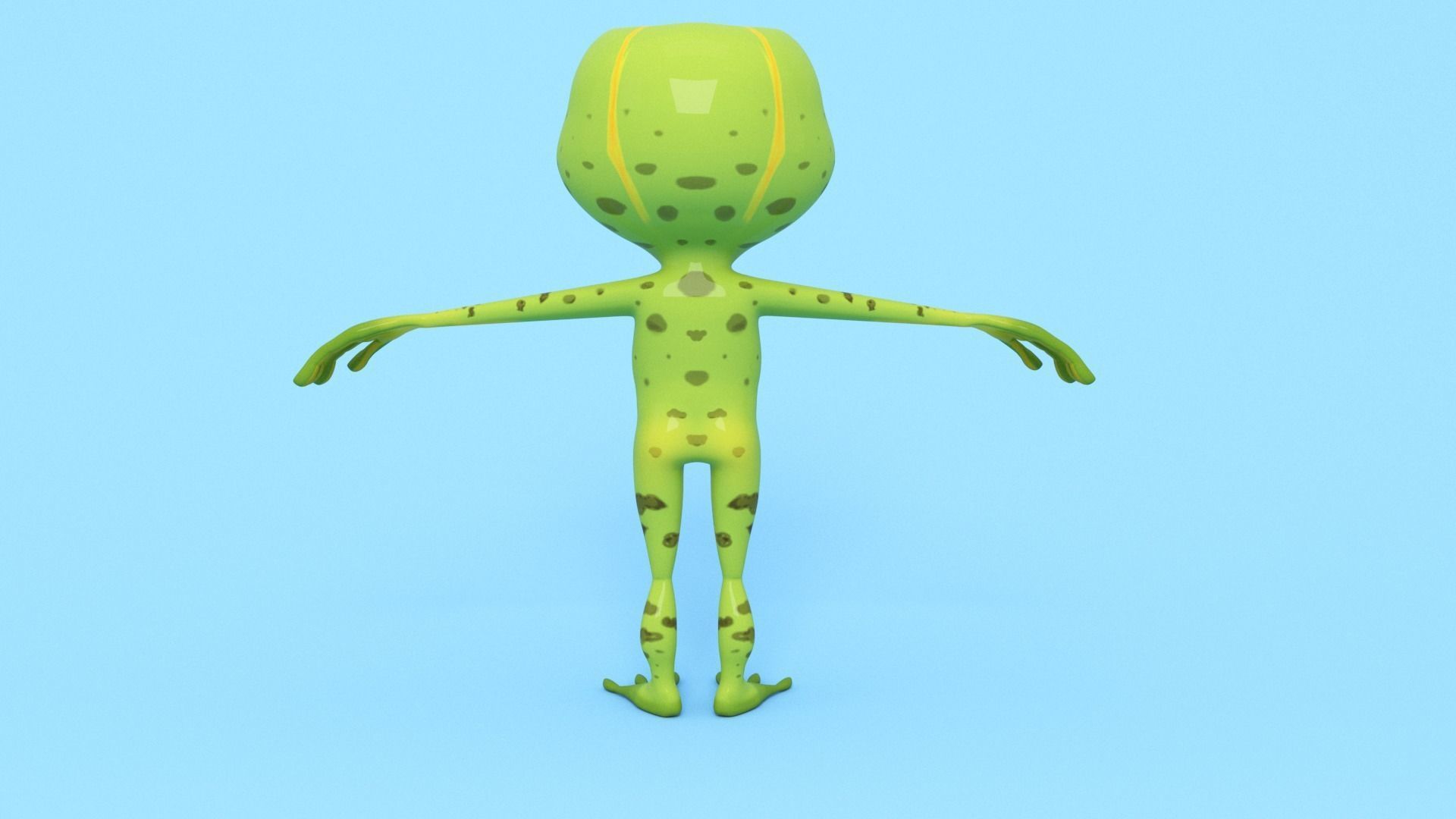 Frog Cartoon Low-poly 3D model_2