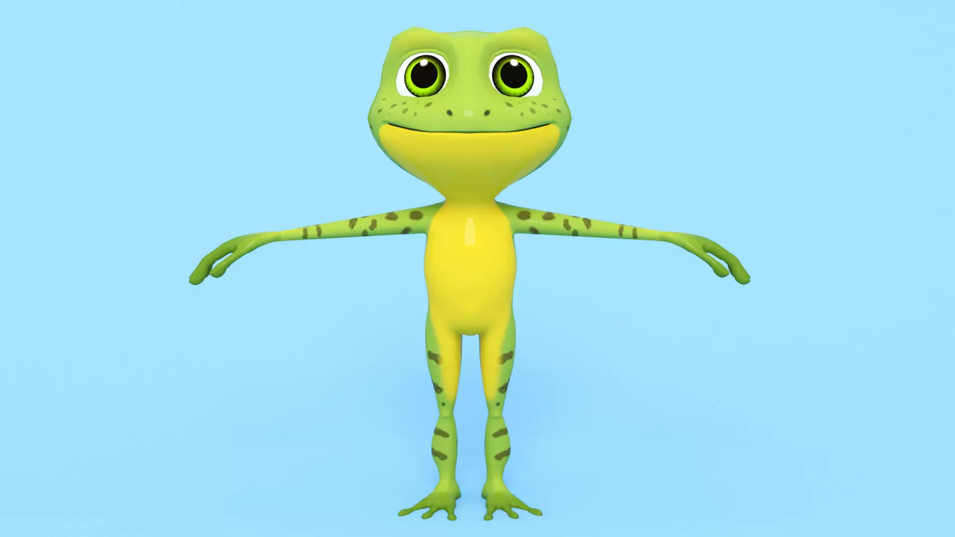 Frog Cartoon Low-poly 3D model_0