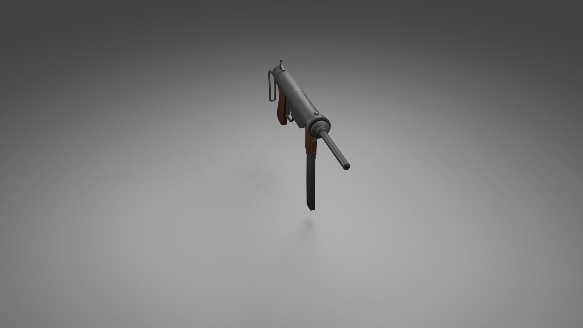 WW2 SMG Gamready Model Free low-poly 3D model_7