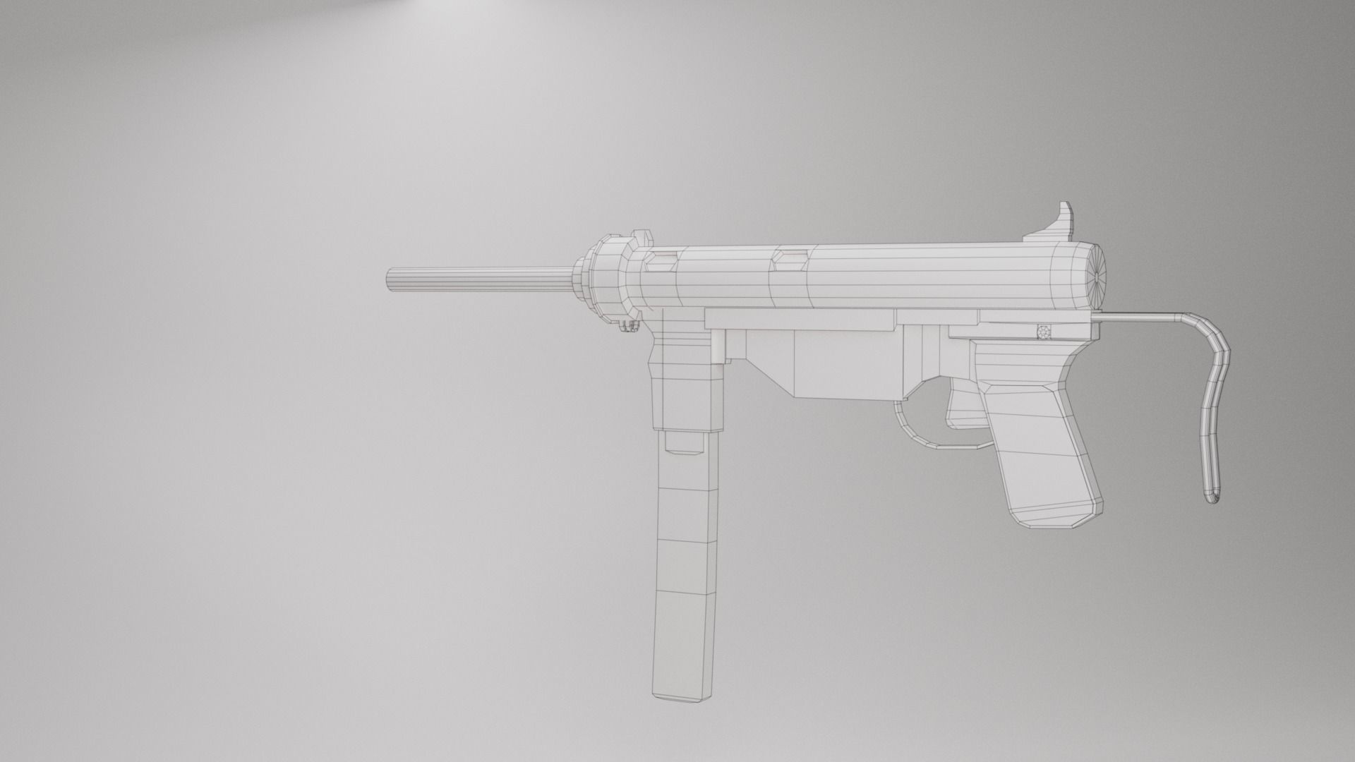 WW2 SMG Gamready Model Free low-poly 3D model_2