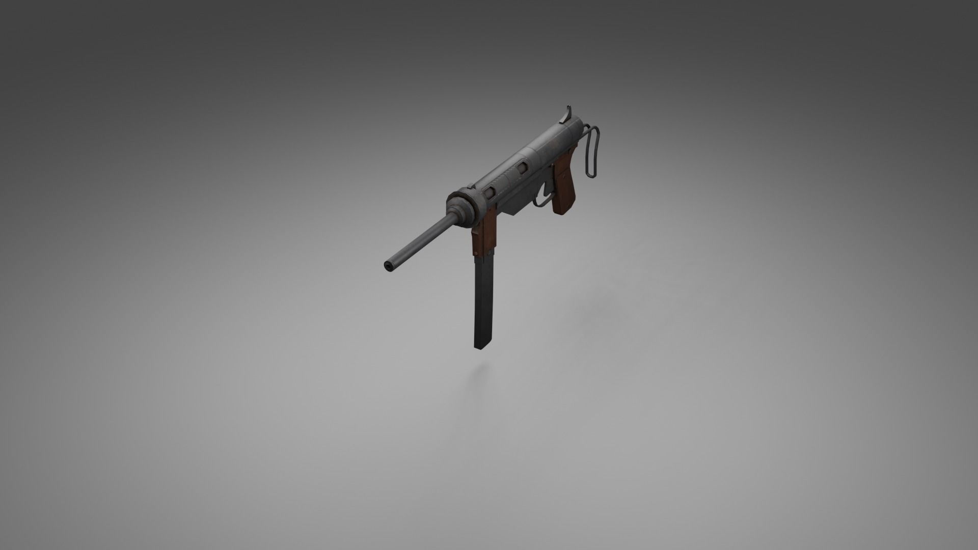 WW2 SMG Gamready Model Free low-poly 3D model_8