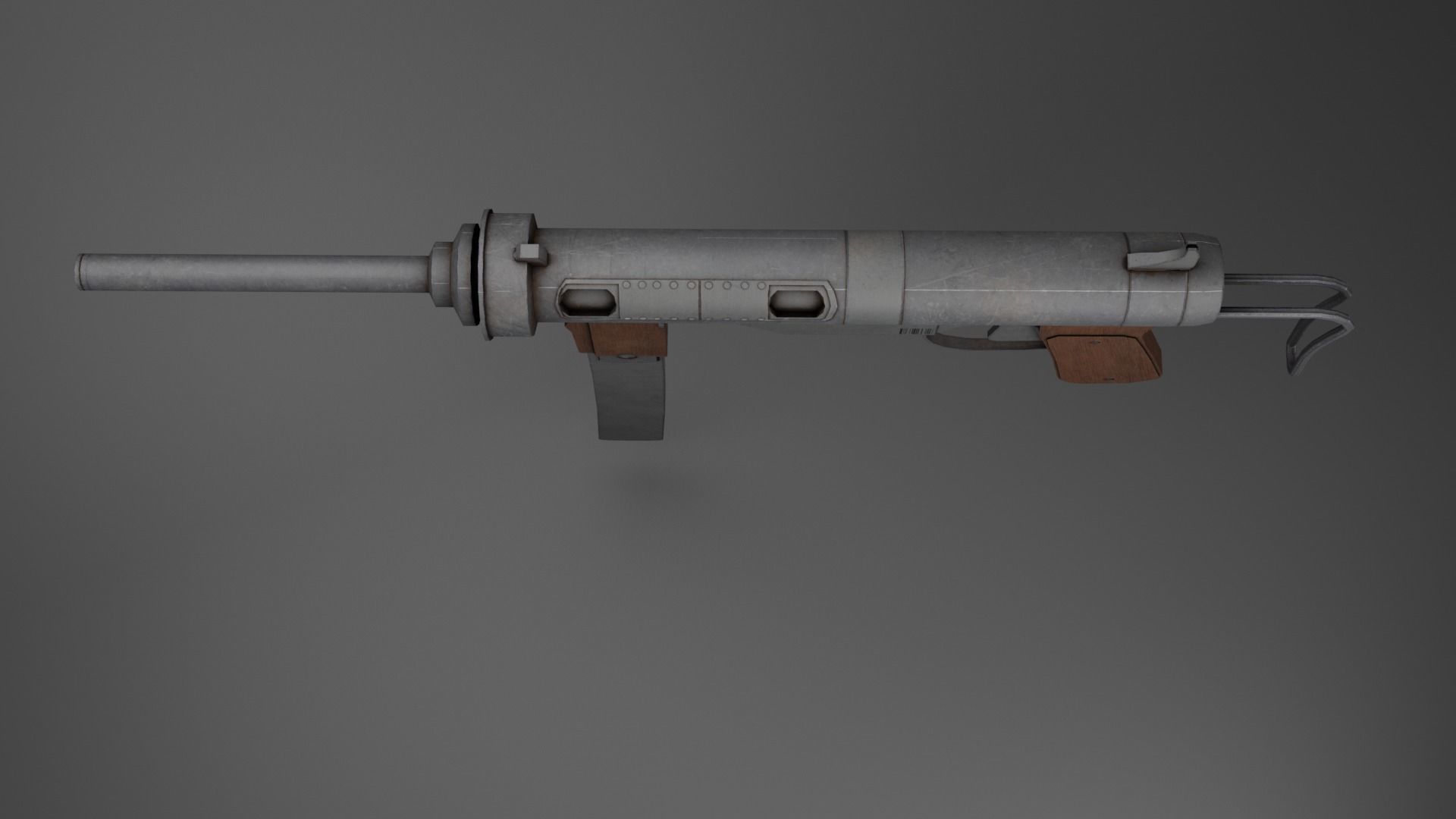 WW2 SMG Gamready Model Free low-poly 3D model_4