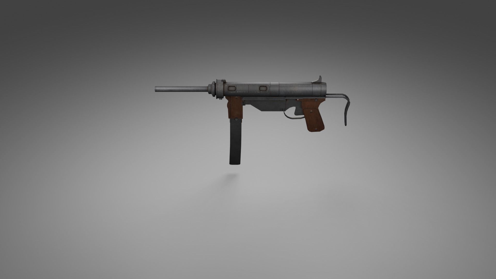 WW2 SMG Gamready Model Free low-poly 3D model_6