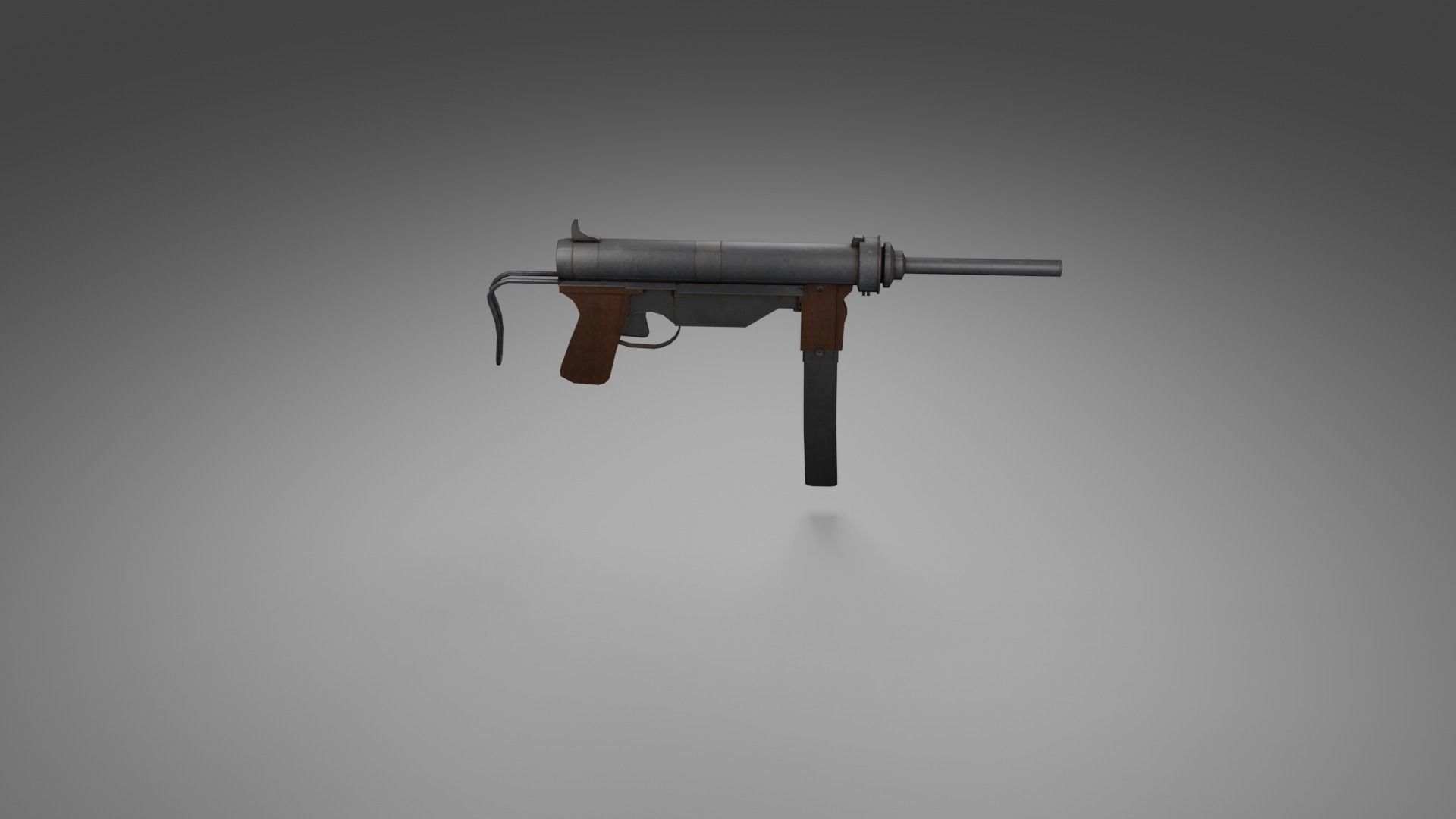 WW2 SMG Gamready Model Free low-poly 3D model_9