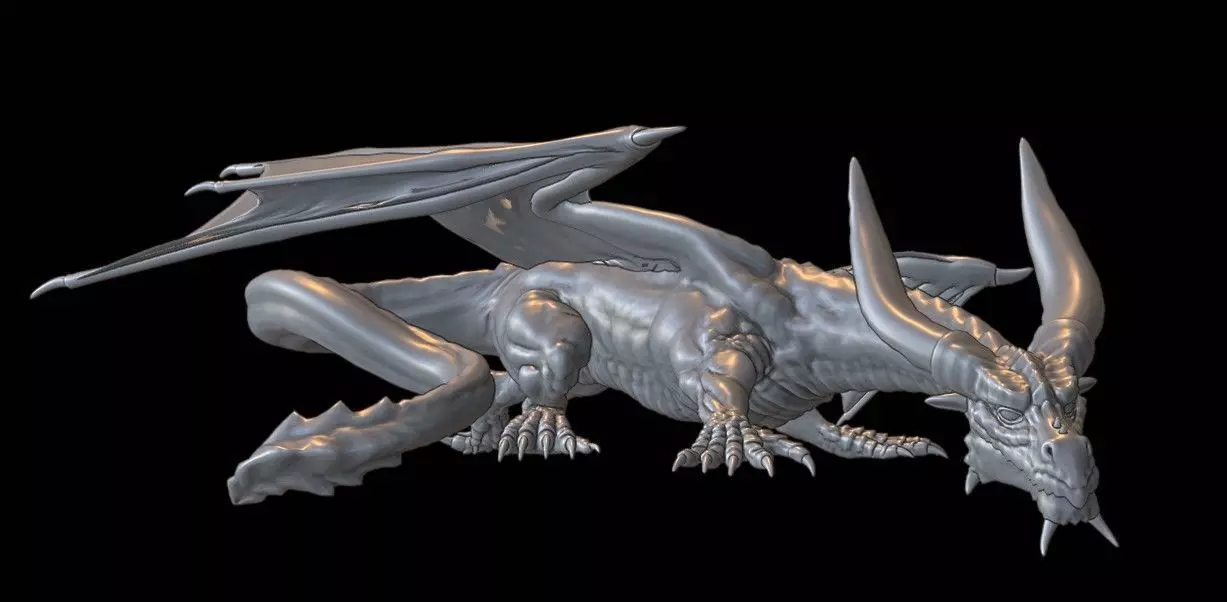 Sneaking fire dragon stl file 3D print model_0