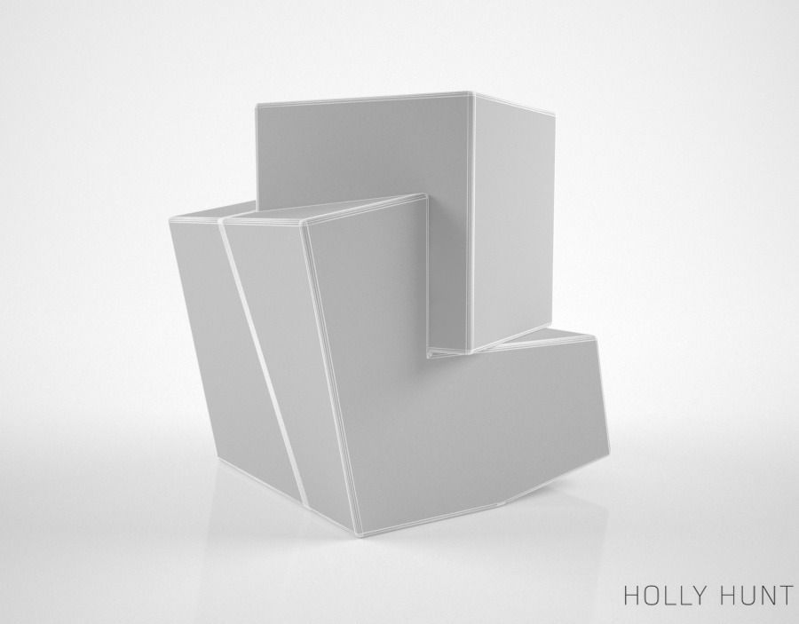 Holly Hunt Pyrite side table 3D model_4