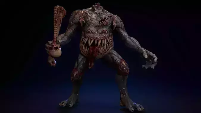 Mutant monster 3 Low-poly 3D model