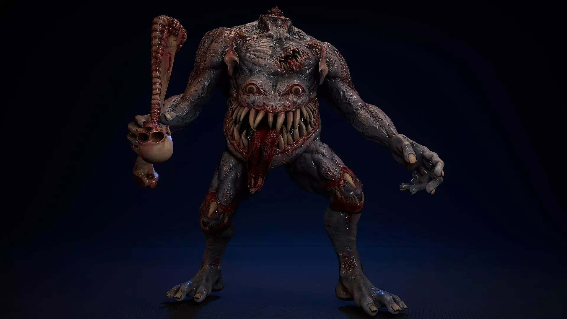 Mutant monster 3 Low-poly 3D model_0