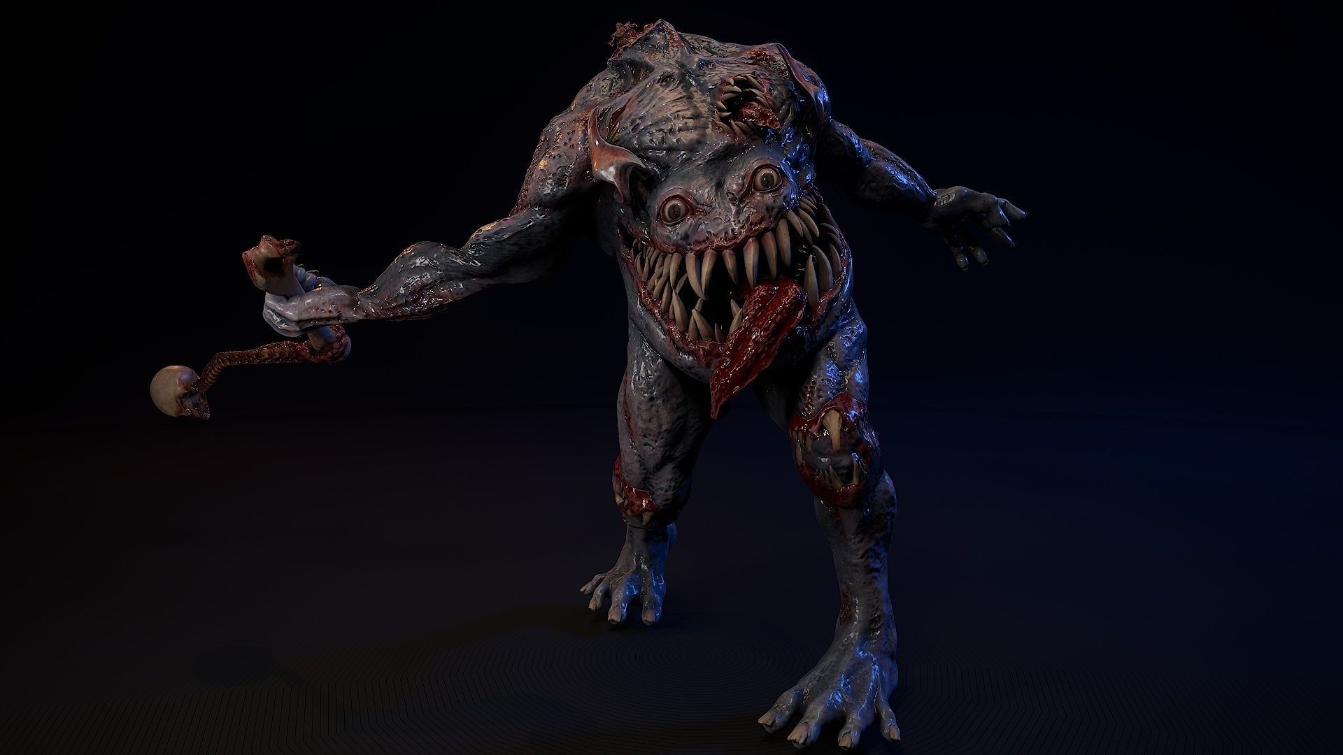Mutant monster 3 Low-poly 3D model_9
