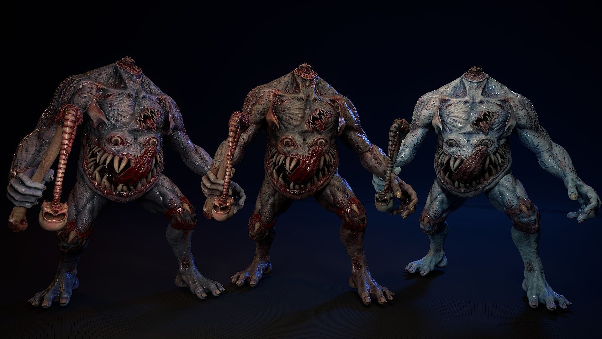 Mutant monster 3 Low-poly 3D model_2